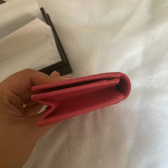 Prada Saffiano Leather Card Holder in Fiery Red - Picture 10 of 11